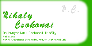 mihaly csokonai business card
